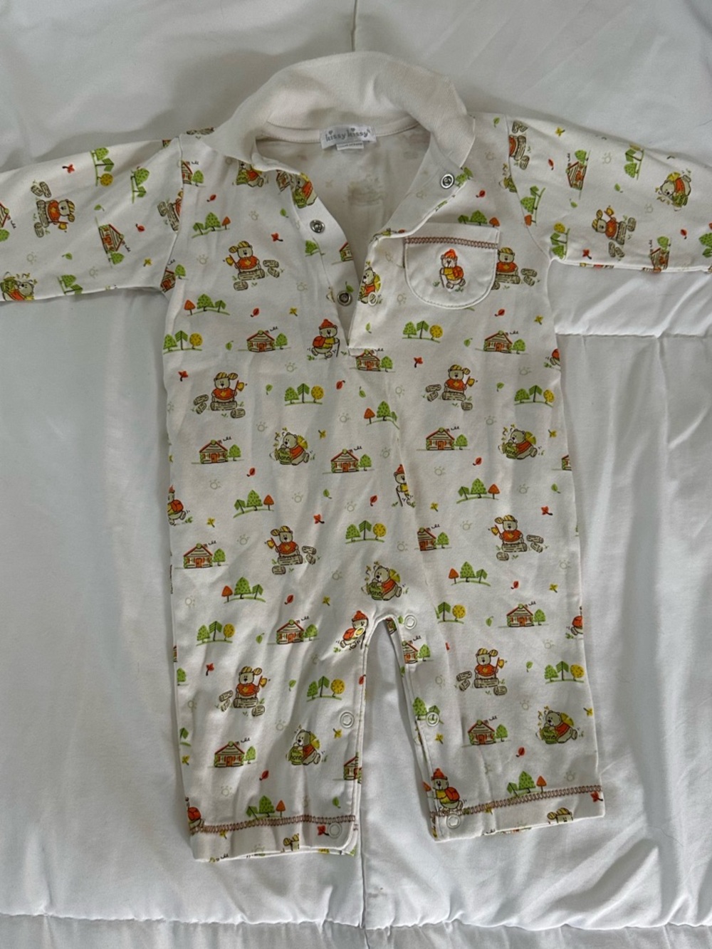 Baby Onesie with Collar and Pocket